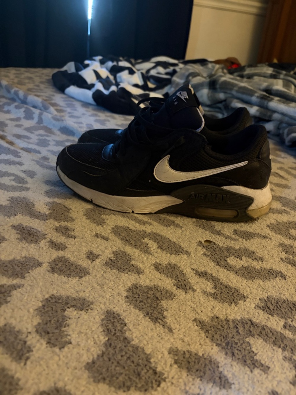 Nike Kids Black and White Air Max-Style Sneaker